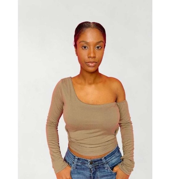 (NWT) One-Shoulder Wrap Tie Top - Picture 1 of 3